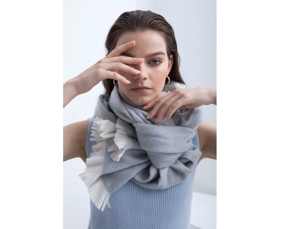 BUFANDY | Sjaal Solid - Mineral Blue